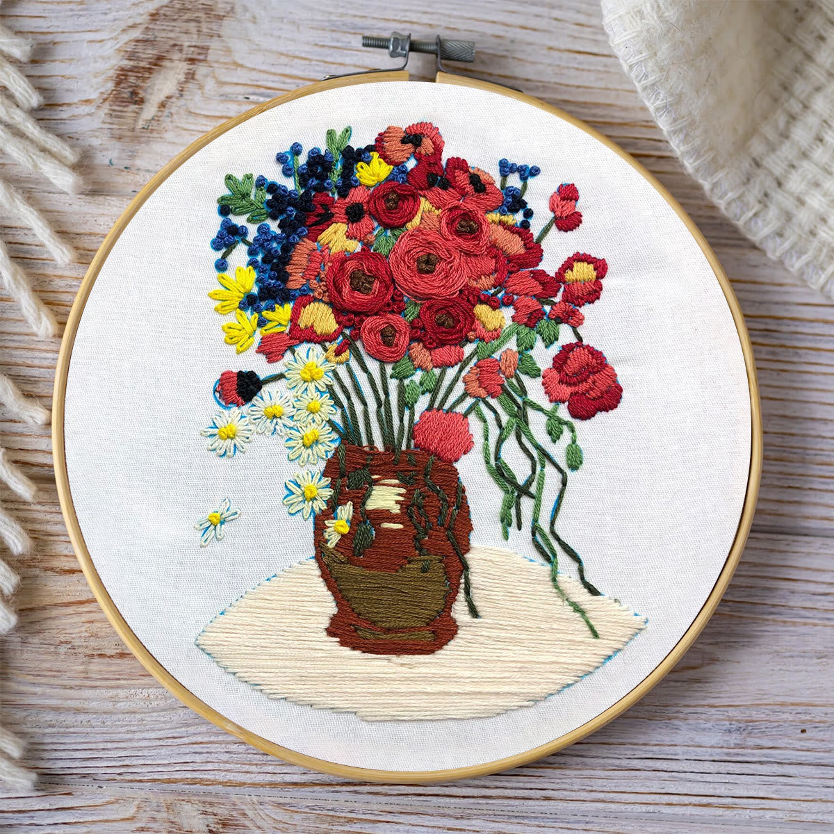Rubbyoo Embroidery Kit - Poppy Flower