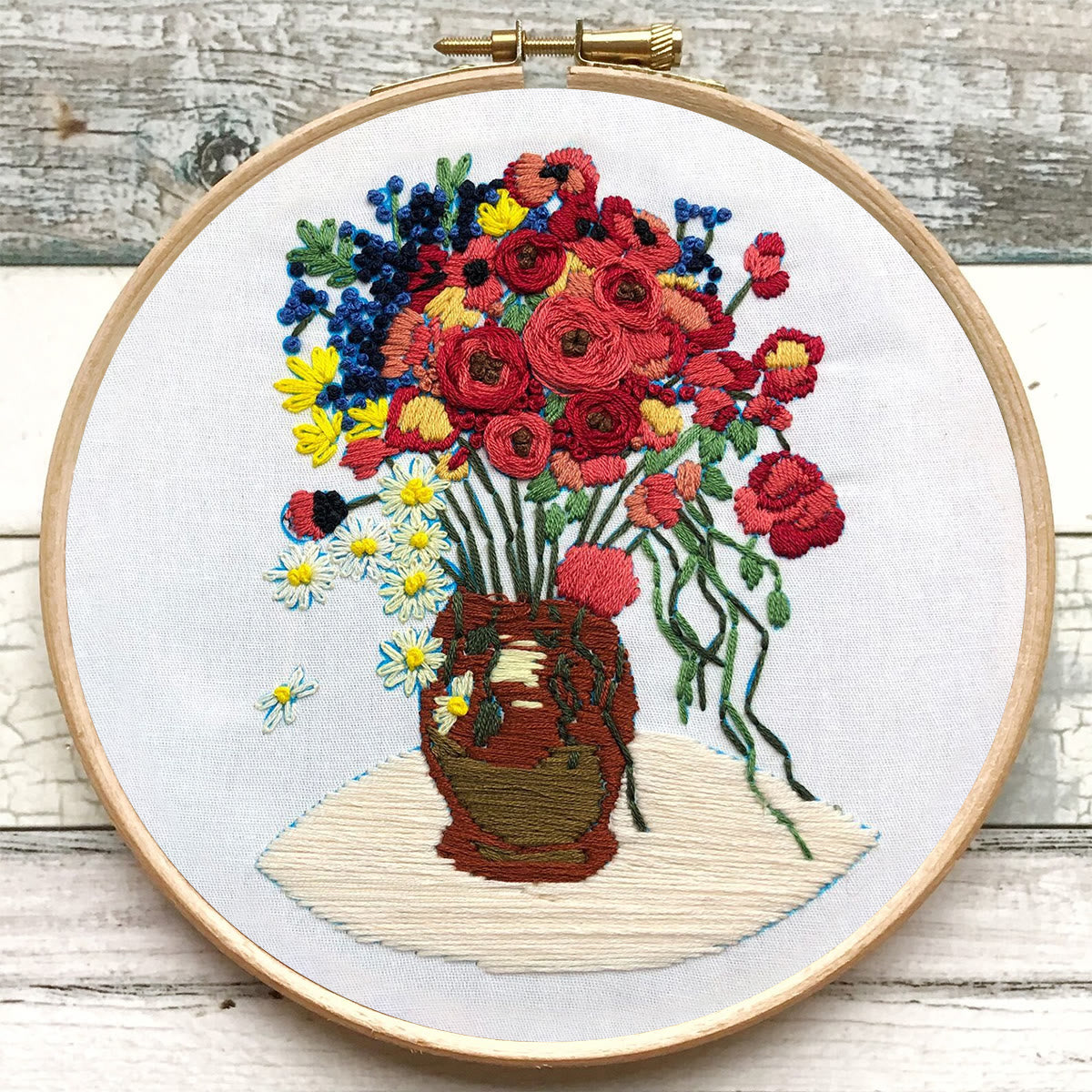 Rubbyoo Embroidery Kit - Poppy Flower