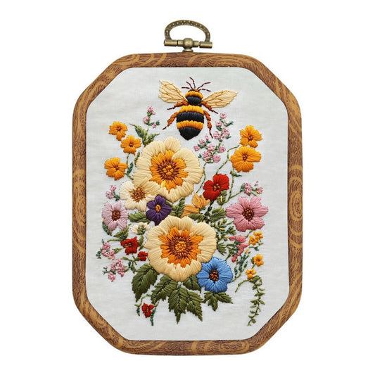 Rubbyoo Embroidery Kit-  Bee And Flowers