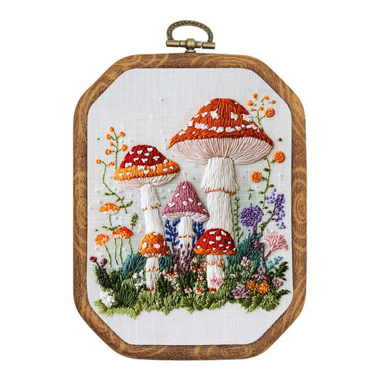Rubbyoo Embroidery Kit- Mushroom Plant