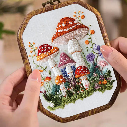 Rubbyoo Embroidery Kit- Mushroom Plant