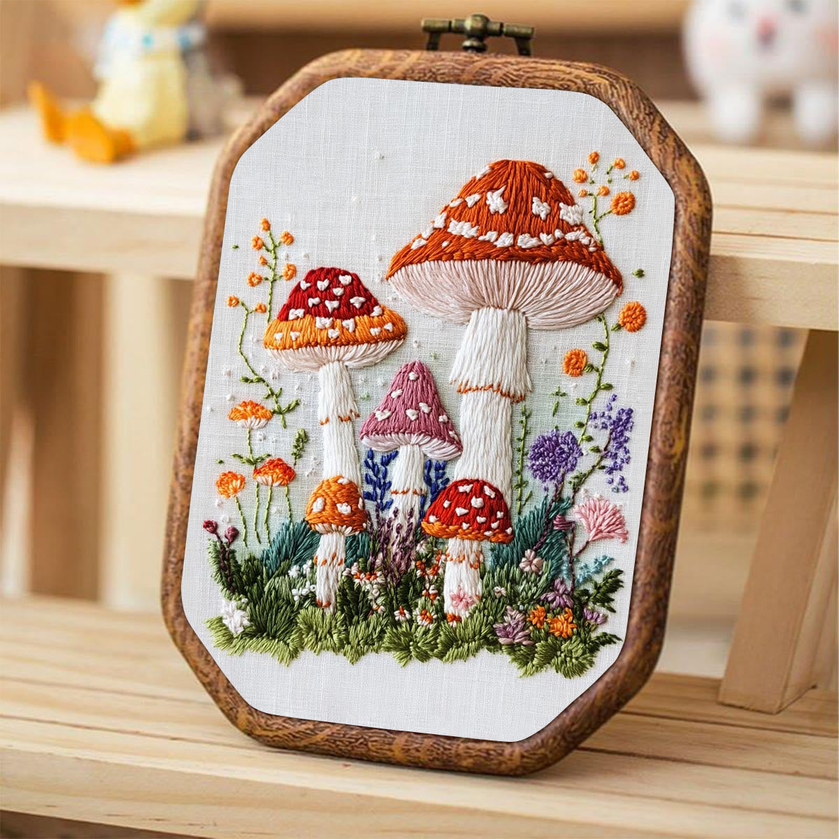 Rubbyoo Embroidery Kit- Mushroom Plant