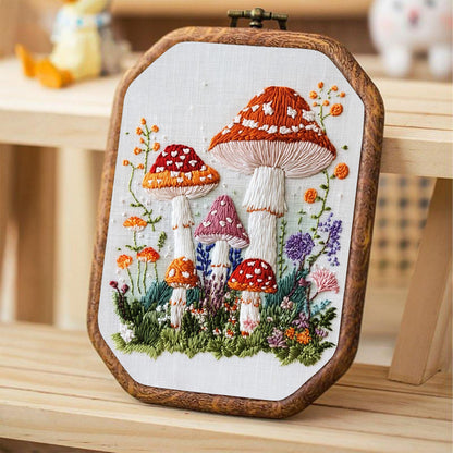 Rubbyoo Embroidery Kit- Mushroom Plant