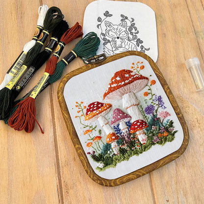 Rubbyoo Embroidery Kit- Mushroom Plant
