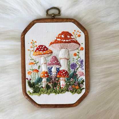 Rubbyoo Embroidery Kit- Mushroom Plant