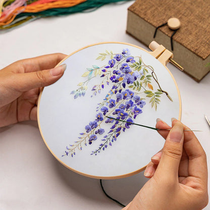 Rubbyoo Embroidery Kit-   Wisteria Flower