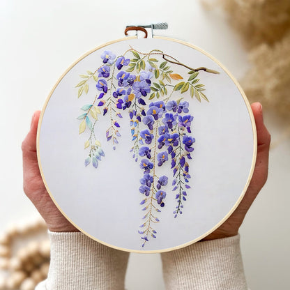 Rubbyoo Embroidery Kit-   Wisteria Flower