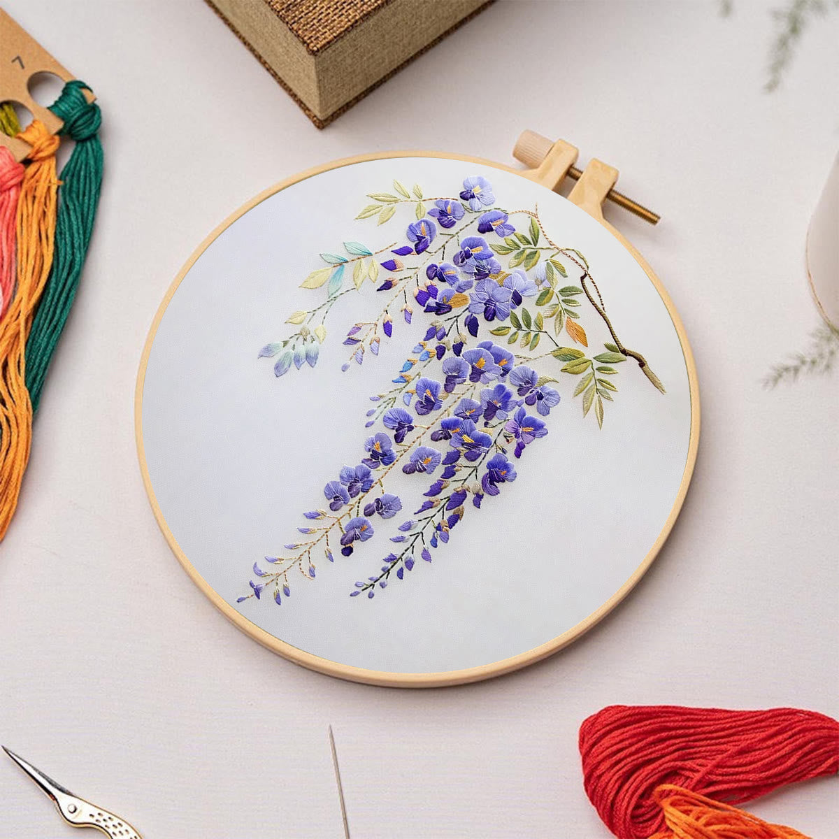 Rubbyoo Embroidery Kit-   Wisteria Flower