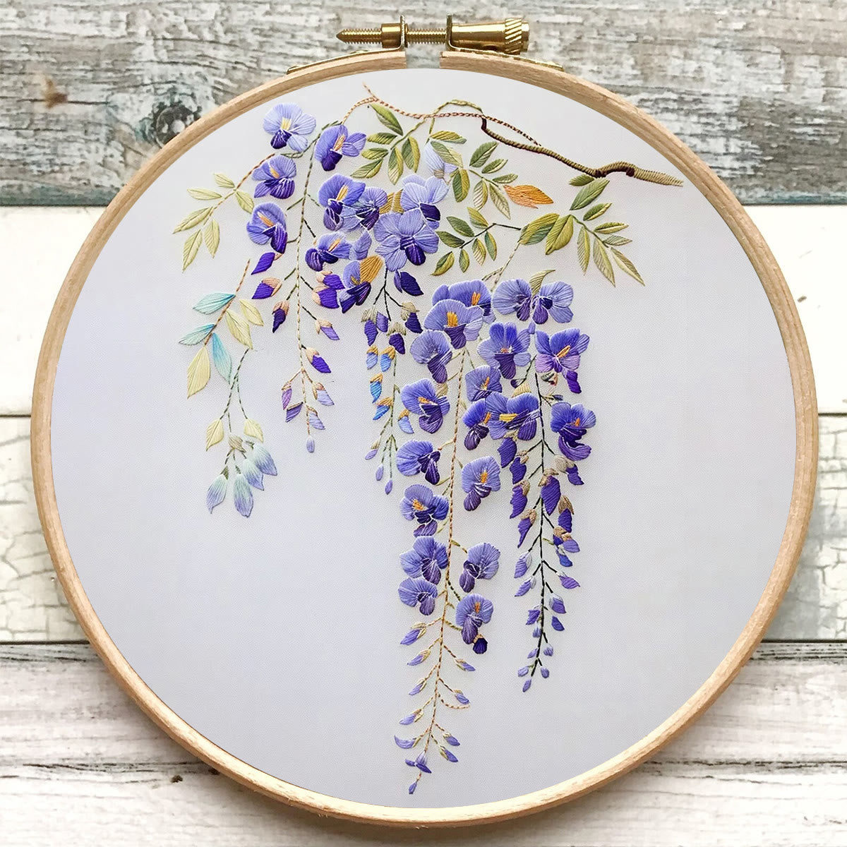 Rubbyoo Embroidery Kit-   Wisteria Flower