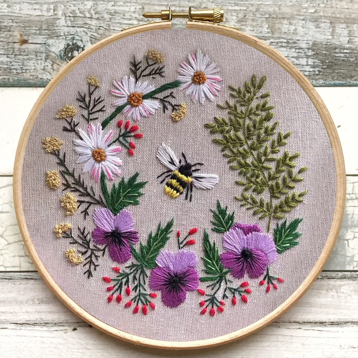 Rubbyoo Embroidery Kit-   Honey Bee Garden
