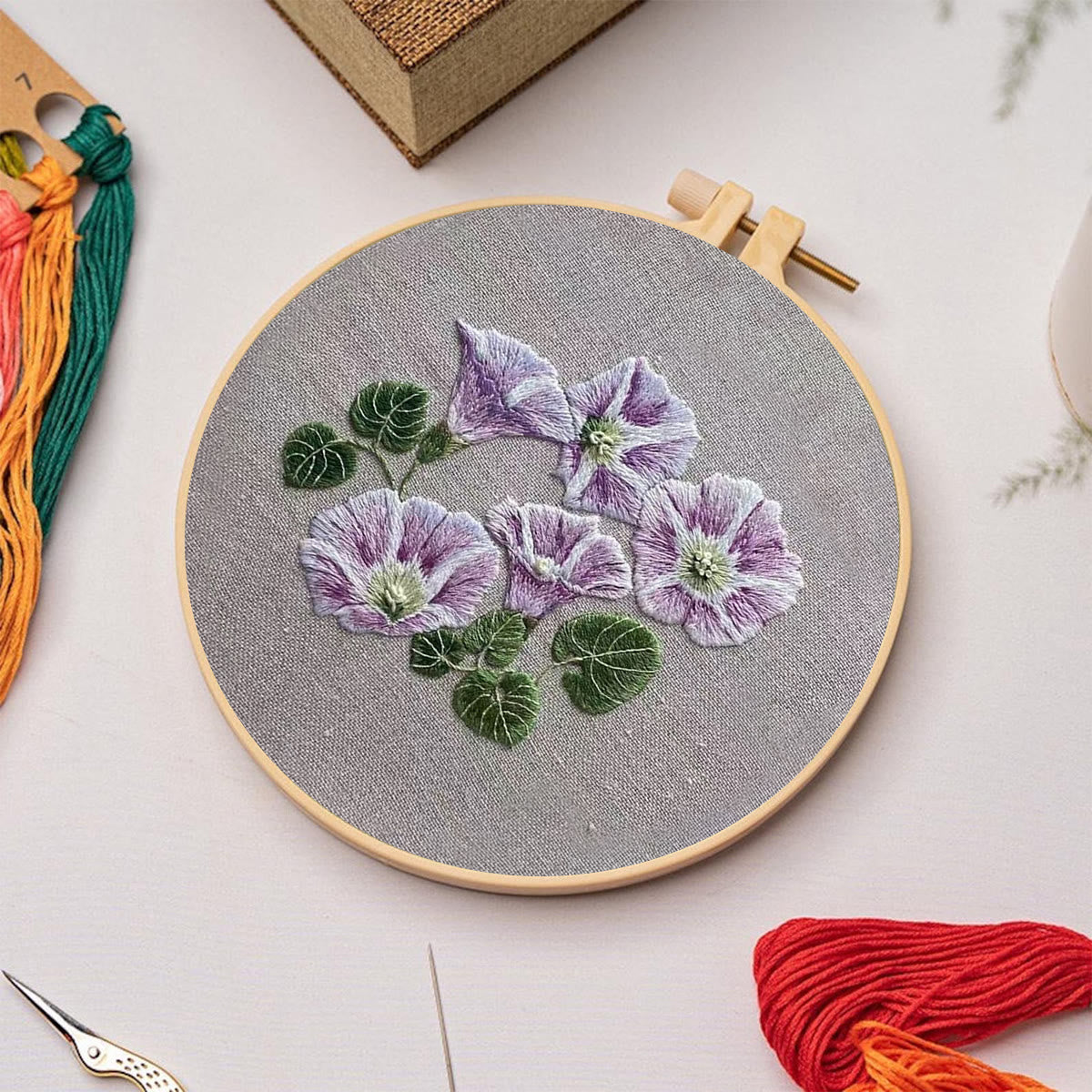 Rubbyoo Embroidery Kit- Mini Purple Hortensia