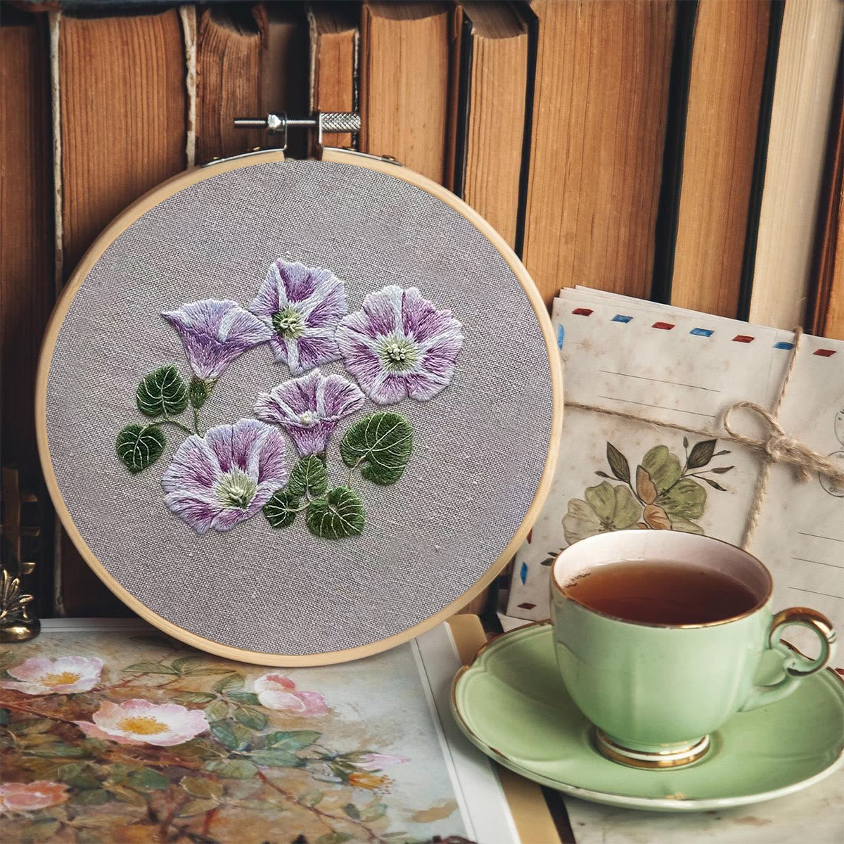 Rubbyoo Embroidery Kit- Mini Purple Hortensia