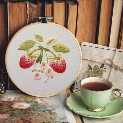 Rubbyoo Embroidery Kit-  Strawberry Blossoms