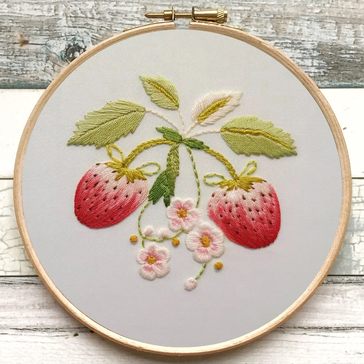 Rubbyoo Embroidery Kit-  Strawberry Blossoms