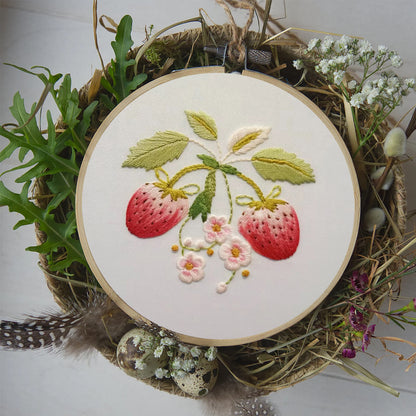 Rubbyoo Embroidery Kit-  Strawberry Blossoms