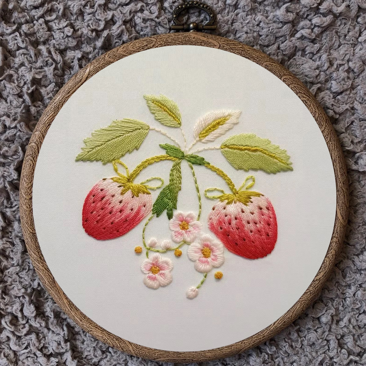 Rubbyoo Embroidery Kit-  Strawberry Blossoms