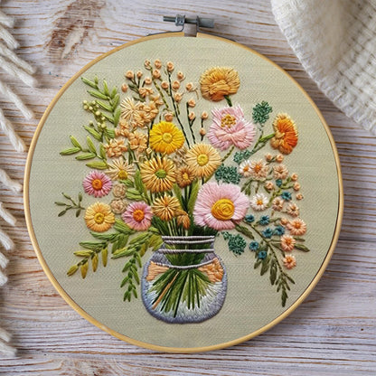 Rubbyoo Embroidery Kit-A Vase Of Flowers