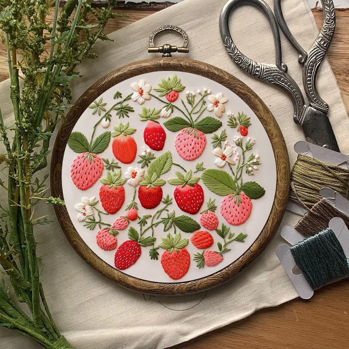 Rubbyoo Embroidery Kit-  Strawberries