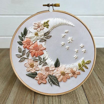Rubbyoo Embroidery Kit-  Floral Moon