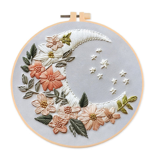 Rubbyoo Embroidery Kit-  Floral Moon