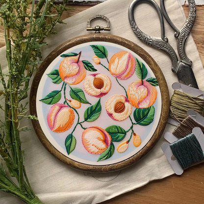 Rubbyoo Embroidery Kit-  Peach Petals