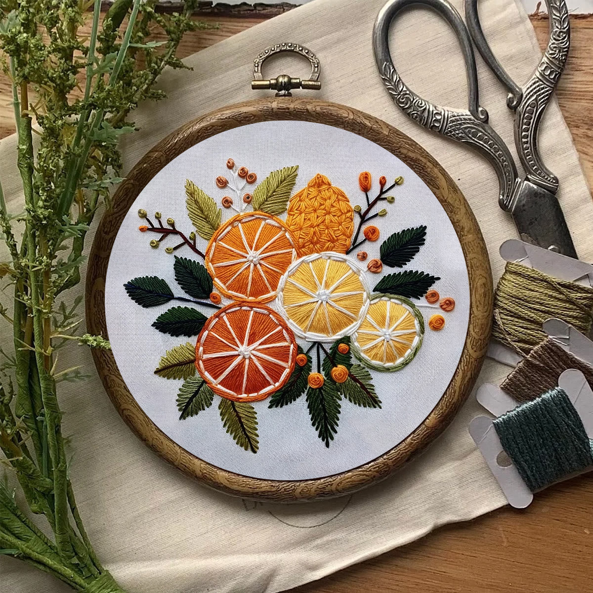 Rubbyoo Embroidery Kit- Orange Slices