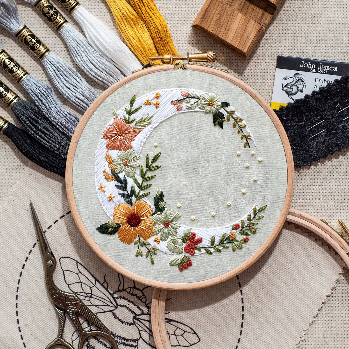 Rubbyoo Embroidery Kit- Flower Moon