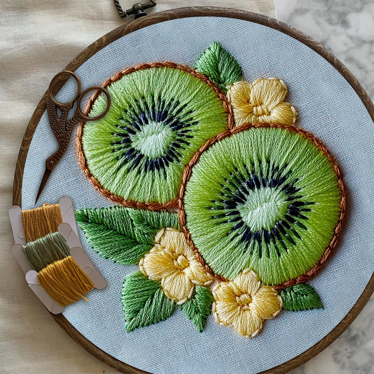 Rubbyoo Embroidery Kit-  Kiwi Fruit