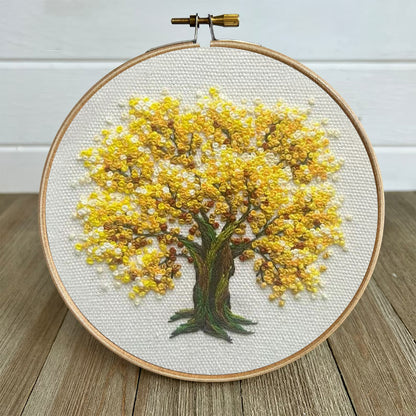 Rubbyoo Embroidery Kit-   Yellow Blooming Tree