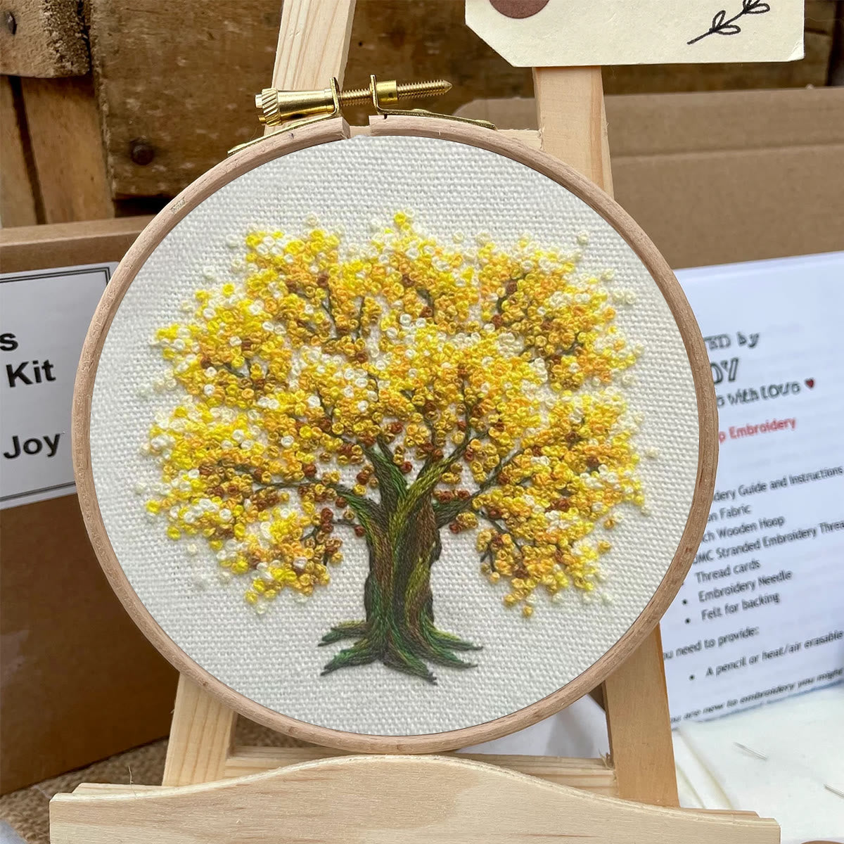 Rubbyoo Embroidery Kit-   Yellow Blooming Tree