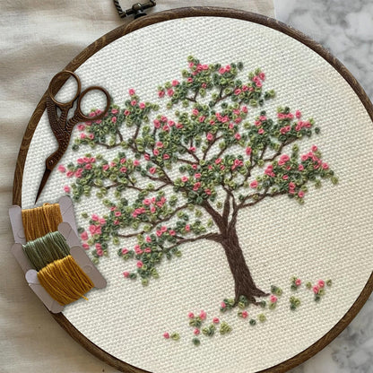 Rubbyoo Embroidery Kit-  Pink Flower Tree