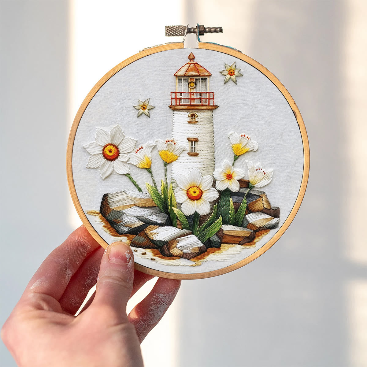 Rubbyoo Embroidery Kit-lighthouse Easy  Embroidery Kit For Beginners | Summer Crafts