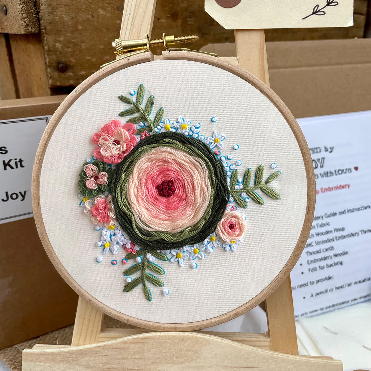 Rubbyoo Embroidery Kit-  Woven Rose Starter Kit For Craft Lover