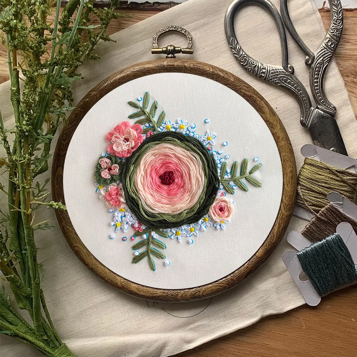 Rubbyoo Embroidery Kit-  Woven Rose Starter Kit For Craft Lover