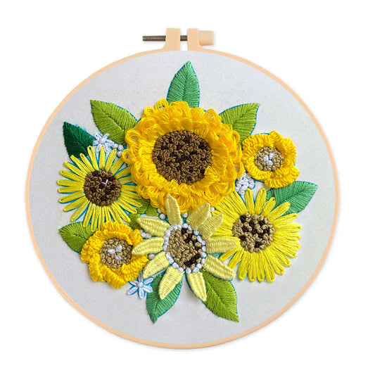 Rubbyoo Embroidery Kit-  Sunflower Starter Kit For Craft Lover