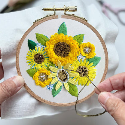 Rubbyoo Embroidery Kit-  Sunflower Starter Kit For Craft Lover