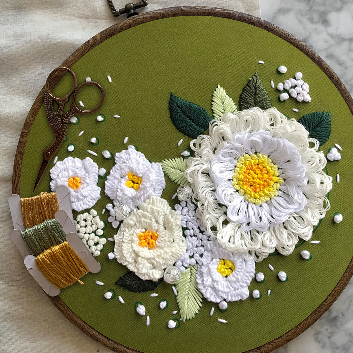 Rubbyoo Embroidery Kit-  Daisy Starter Kit For Craft Lover