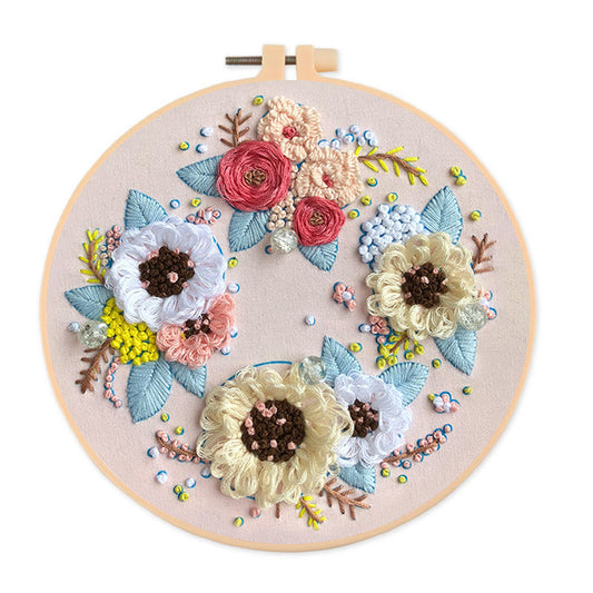 Rubbyoo Embroidery Kit-  Flower Garland Starter Kit For Craft Lover