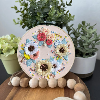 Rubbyoo Embroidery Kit-  Flower Garland Starter Kit For Craft Lover