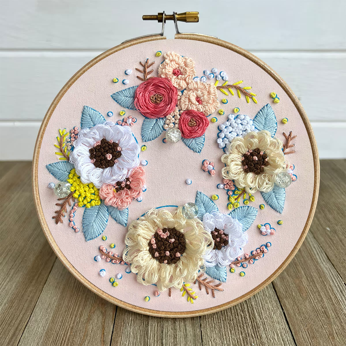 Rubbyoo Embroidery Kit-  Flower Garland Starter Kit For Craft Lover
