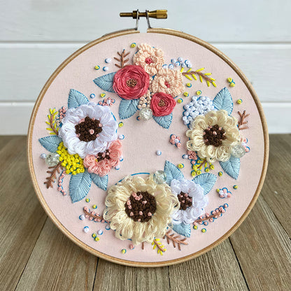 Rubbyoo Embroidery Kit-  Flower Garland Starter Kit For Craft Lover