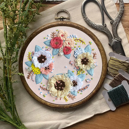 Rubbyoo Embroidery Kit-  Flower Garland Starter Kit For Craft Lover