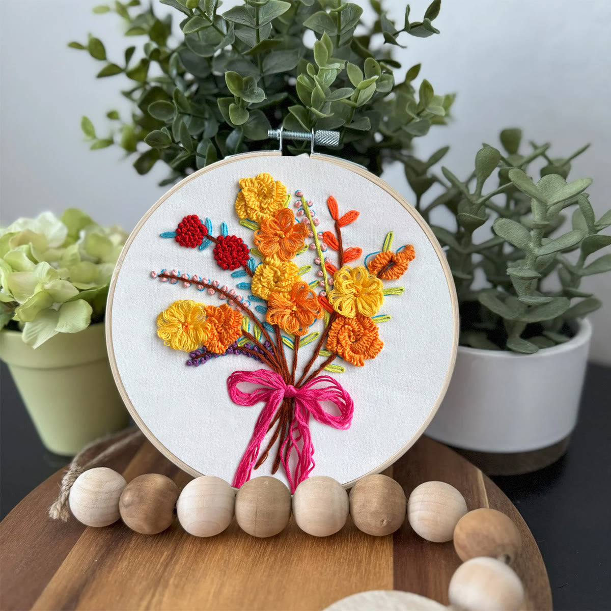 Rubbyoo Embroidery Kit-  Color Flowers Pattern Starter Kit For Craft Lover