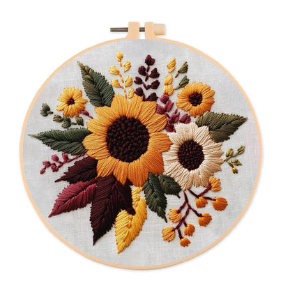 Rubbyoo Embroidery Kit- Sunflower Cluster| For Craft Lover Hand Stitch