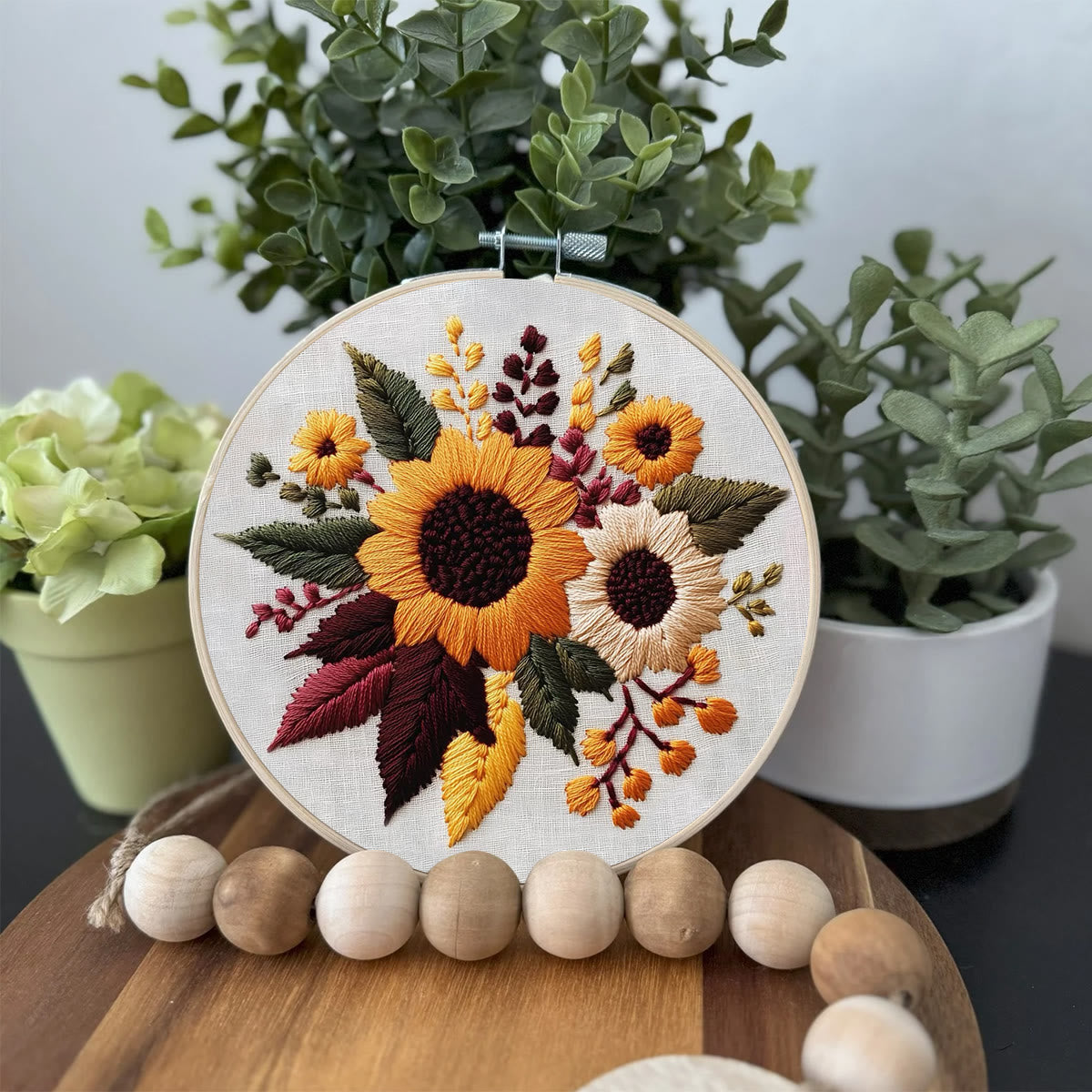 Rubbyoo Embroidery Kit- Sunflower Cluster| For Craft Lover Hand Stitch