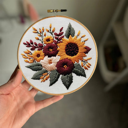 Rubbyoo Embroidery Kit-  Sunflower Cluster 2 | For Craft Lover Hand Stitch