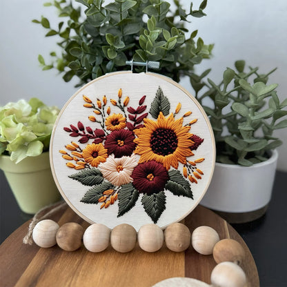 Rubbyoo Embroidery Kit-  Sunflower Cluster 2 | For Craft Lover Hand Stitch