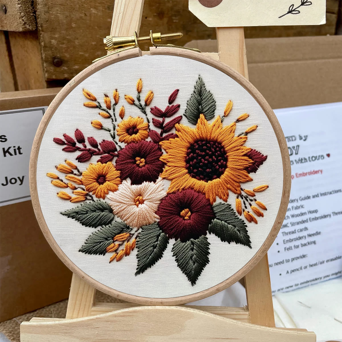 Rubbyoo Embroidery Kit-  Sunflower Cluster 2 | For Craft Lover Hand Stitch