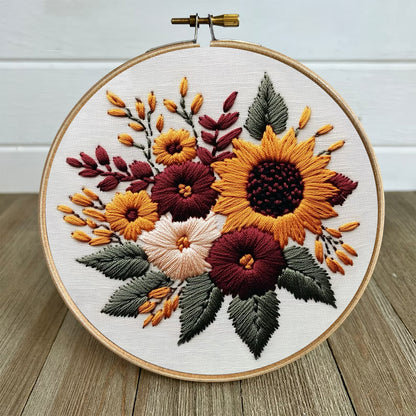 Rubbyoo Embroidery Kit-  Sunflower Cluster 2 | For Craft Lover Hand Stitch