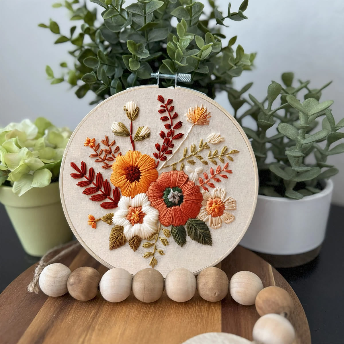 Rubbyoo Embroidery Kit- Autumn Blooms 2 | For Beginners Hand Stitch